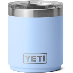 YETI Rambler 10 oz Stackable Lowball 2.0, Vacuum Insulated, Stainless Steel with MagSlider Lid, Black Stone(Big Sky Blue)