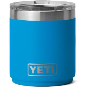 YETI Rambler 10 oz Stackable Lowball 2.0, Vacuum Insulated, Stainless Steel with MagSlider Lid, Black Stone(Big Wave Blue)