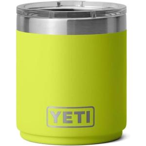 YETI Rambler 10 oz Stackable Lowball 2.0, Vacuum Insulated, Stainless Steel with MagSlider Lid, Black Stone(Chartreuse)
