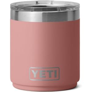 YETI Rambler 10 oz Stackable Lowball 2.0, Vacuum Insulated, Stainless Steel with MagSlider Lid, Black Stone(Sandstone Pink)