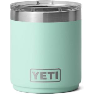 YETI Rambler 10 oz Stackable Lowball 2.0, Vacuum Insulated, Stainless Steel with MagSlider Lid, Black Stone(Seafoam)