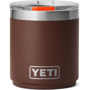 YETI Rambler 10 oz Stackable Lowball 2.0, Vacuum Insulated, Stainless Steel with MagSlider Lid, Black Stone(Wetlands Brown)
