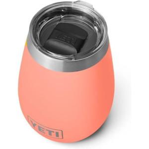YETI Rambler 10 oz Wine Tumbler, Vacuum Insulated, Stainless Steel with MagSlider Lid, Seafoam(Coral)