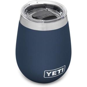 YETI Rambler 10 oz Wine Tumbler, Vacuum Insulated, Stainless Steel with MagSlider Lid, Seafoam(Navy)