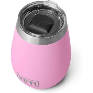 YETI Rambler 10 oz Wine Tumbler, Vacuum Insulated, Stainless Steel with MagSlider Lid, Seafoam(Power Pink)