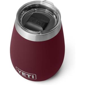 YETI Rambler 10 oz Wine Tumbler, Vacuum Insulated, Stainless Steel with MagSlider Lid, Seafoam(Wild Vine Red)
