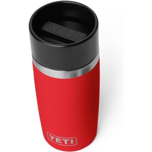 YETI Rambler 12 oz Travel Bottle, Stainless Steel, Vacuum Insulated with Leakproof Commuter Cap, Black Forest Green(Rescue Red)