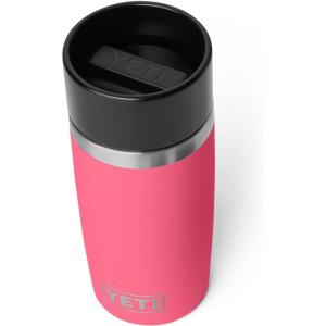 YETI Rambler 12 oz Travel Bottle, Stainless Steel, Vacuum Insulated with Leakproof Commuter Cap, Black Forest Green(Tropical Pink)