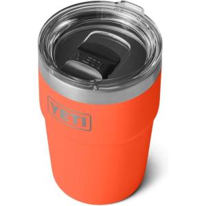 YETI Rambler 16 oz Stackable Tumbler, Vacuum Insulated, Stainless Steel with MagSlider Lid(Papaya)