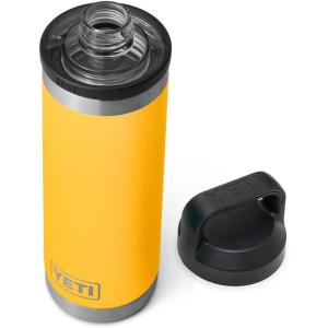 YETI Rambler 18 oz Bottle, Vacuum Insulated, Stainless Steel with Chug Cap, Black(Alpine Yellow)