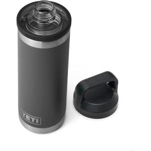 YETI Rambler 18 oz Bottle, Vacuum Insulated, Stainless Steel with Chug Cap, Black(Charcoal)