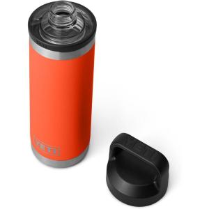 YETI Rambler 18 oz Bottle, Vacuum Insulated, Stainless Steel with Chug Cap, Black(Papaya)