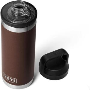 YETI Rambler 18 oz Bottle, Vacuum Insulated, Stainless Steel with Chug Cap, Black(Wetlands Brown)