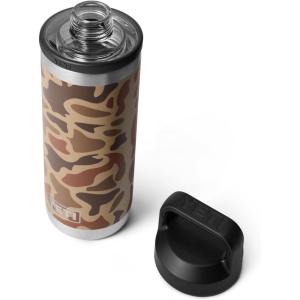 YETI Rambler 18 oz Bottle, Vacuum Insulated, Stainless Steel with Chug Cap, Black(Wetlands Camo)