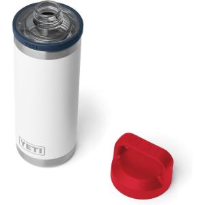 YETI Rambler 18 oz Bottle, Vacuum Insulated, Stainless Steel with Chug Cap, Black(White/Navy/Rescue Red)
