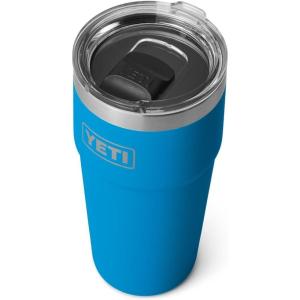 YETI Rambler 20 oz Stackable Tumbler, Stainless Steel, Vacuum Insulated with MagSlider Lid(Big Wave Blue)