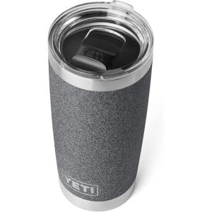 YETI Rambler 20 oz Stainless Steel Vacuum Insulated Tumbler w/MagSlider Lid(Black Stone-Textured)