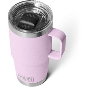 YETI Rambler 20 oz Travel Mug, Stainless Steel, Vacuum Insulated with Stronghold Lid(Cherry Blossom – Textured)
