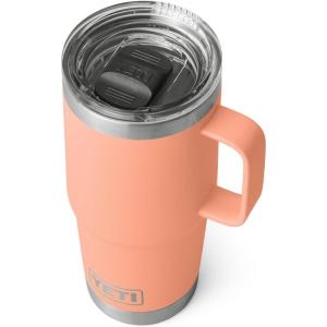 YETI Rambler 20 oz Travel Mug, Stainless Steel, Vacuum Insulated with Stronghold Lid(Lowcountry Peach)