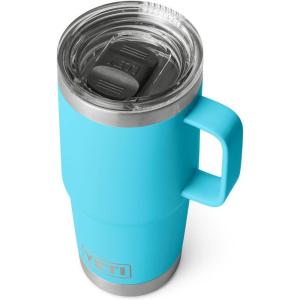 YETI Rambler 20 oz Travel Mug, Stainless Steel, Vacuum Insulated with Stronghold Lid(Reef Blue)