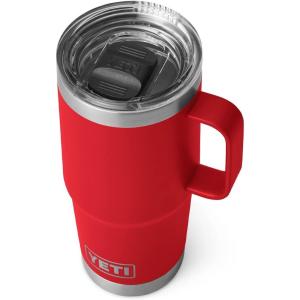 YETI Rambler 20 oz Travel Mug, Stainless Steel, Vacuum Insulated with Stronghold Lid(Rescue Red)