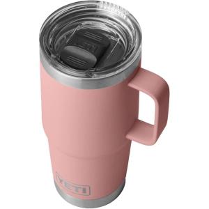 YETI Rambler 20 oz Travel Mug, Stainless Steel, Vacuum Insulated with Stronghold Lid(Sandstone Pink)