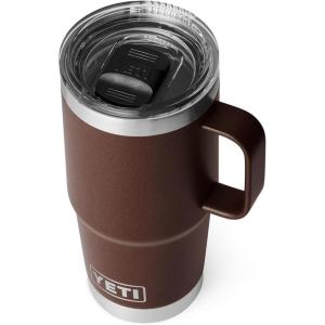 YETI Rambler 20 oz Travel Mug, Stainless Steel, Vacuum Insulated with Stronghold Lid(Wetlands Brown)
