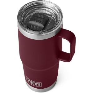 YETI Rambler 20 oz Travel Mug, Stainless Steel, Vacuum Insulated with Stronghold Lid(Wild Vine Red)