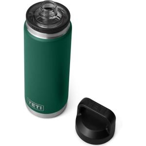 YETI Rambler 26 oz Bottle, Vacuum Insulated, Leakproof, Stainless Steel with Chug Cap(Black Forest Green)