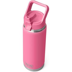 YETI Rambler 26 oz Bottle, Vacuum Insulated, Stainless Steel with Color Matching Straw Cap(Harbor Pink)