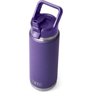 YETI Rambler 26 oz Bottle, Vacuum Insulated, Stainless Steel with Color Matching Straw Cap(Peak Purple)