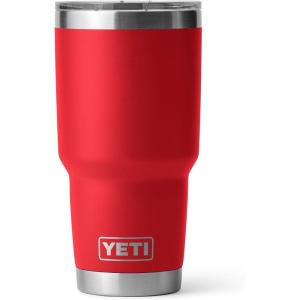 YETI Rambler 30 oz Stainless Steel Vacuum Insulated Tumbler w/MagSlider Lid, Navy(Rescue Red)
