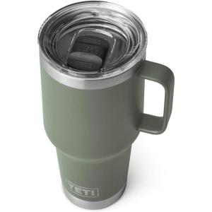 YETI Rambler 30 oz Travel Mug, Stainless Steel, Vacuum Insulated with Stronghold Lid(Camp Green)