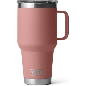 YETI Rambler 30 oz Travel Mug, Stainless Steel, Vacuum Insulated with Stronghold Lid(Sandstone Pink)