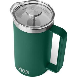 YETI Rambler 34 oz. French Press Coffee Maker, Rescue Red(Black Forest Green)
