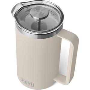 YETI Rambler 34 oz. French Press Coffee Maker, Rescue Red(Cape Taupe)