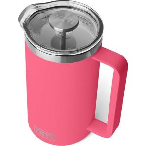 YETI Rambler 34 oz. French Press Coffee Maker, Rescue Red(Tropical Pink)