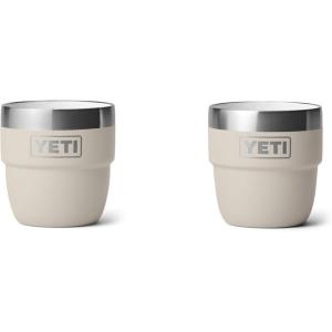 YETI Rambler 4 oz Stackable Cup, Stainless Steel, Vacuum Insulated Espresso/Coffee Cup, 2 Pack(Cape Taupe)
