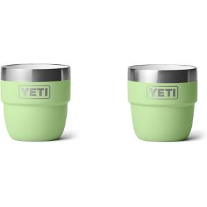 YETI Rambler 4 oz Stackable Cup, Stainless Steel, Vacuum Insulated Espresso/Coffee Cup, 2 Pack(Key Lime)