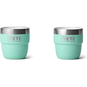 YETI Rambler 4 oz Stackable Cup, Stainless Steel, Vacuum Insulated Espresso/Coffee Cup, 2 Pack(Seafoam)