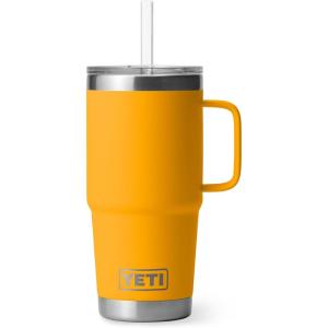 YETI Rambler 42 oz Tumbler with Handle and Straw Lid, Travel Mug Water Tumbler, Vacuum Insulated Cup with Handle, Stainless Steel, Cherry Blossom – Textured(Beekeeper)