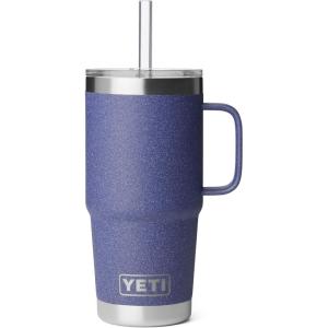 YETI Rambler 42 oz Tumbler with Handle and Straw Lid, Travel Mug Water Tumbler, Vacuum Insulated Cup with Handle, Stainless Steel, Cherry Blossom – Textured(Moon Dust – Textured)