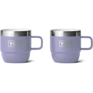 YETI Rambler 6 oz Stackable Mug, Stainless Steel, Vacuum Insulated Espresso/Coffee Mug, 2 Pack(Cosmic Lilac)