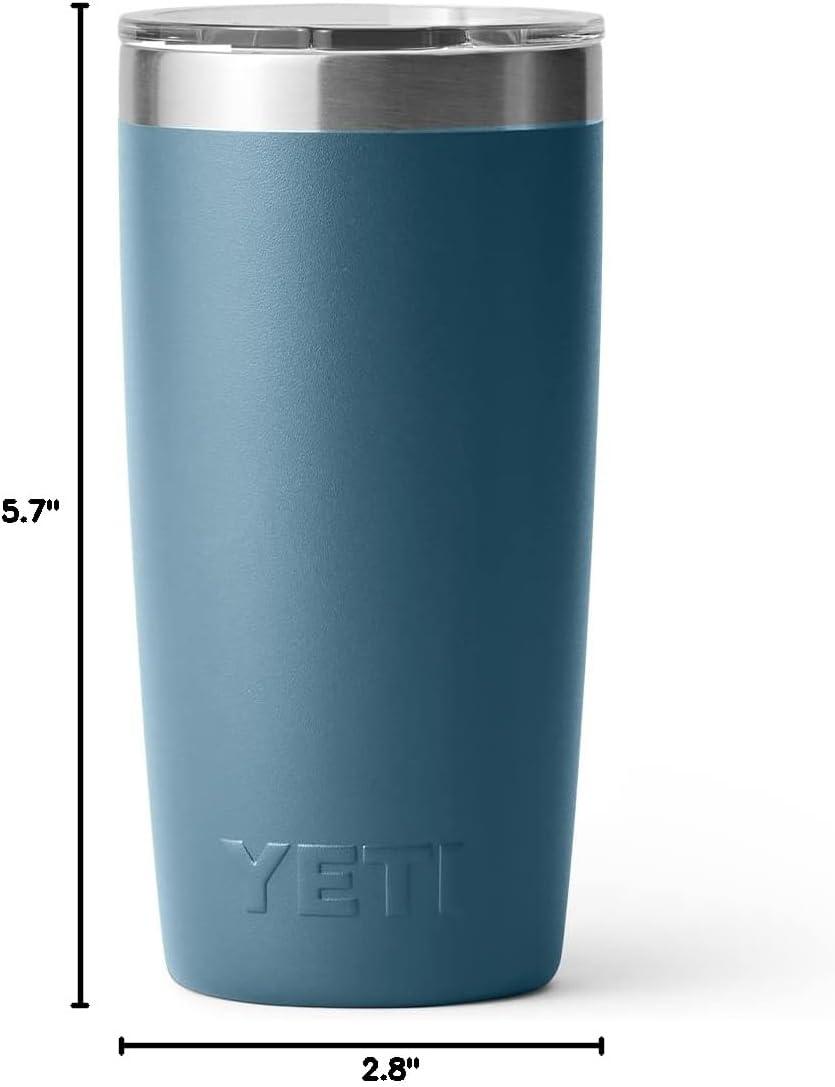 imageYETI Rambler 10 oz Tumbler Stainless Steel Vacuum Insulated with MagSlider Lid WhiteNordic Blue