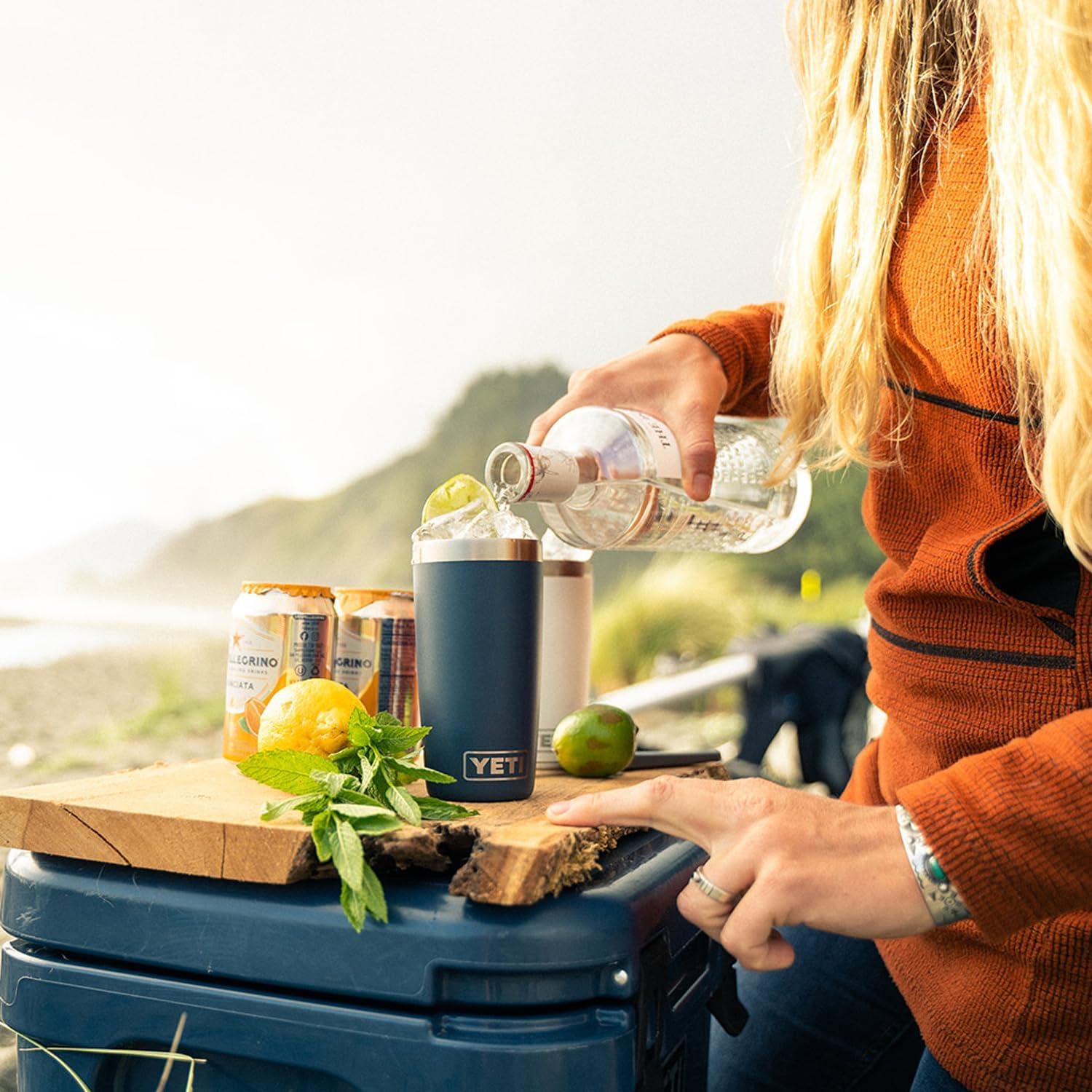 imageYETI Rambler 10 oz Tumbler Stainless Steel Vacuum Insulated with MagSlider Lid WhiteOrange