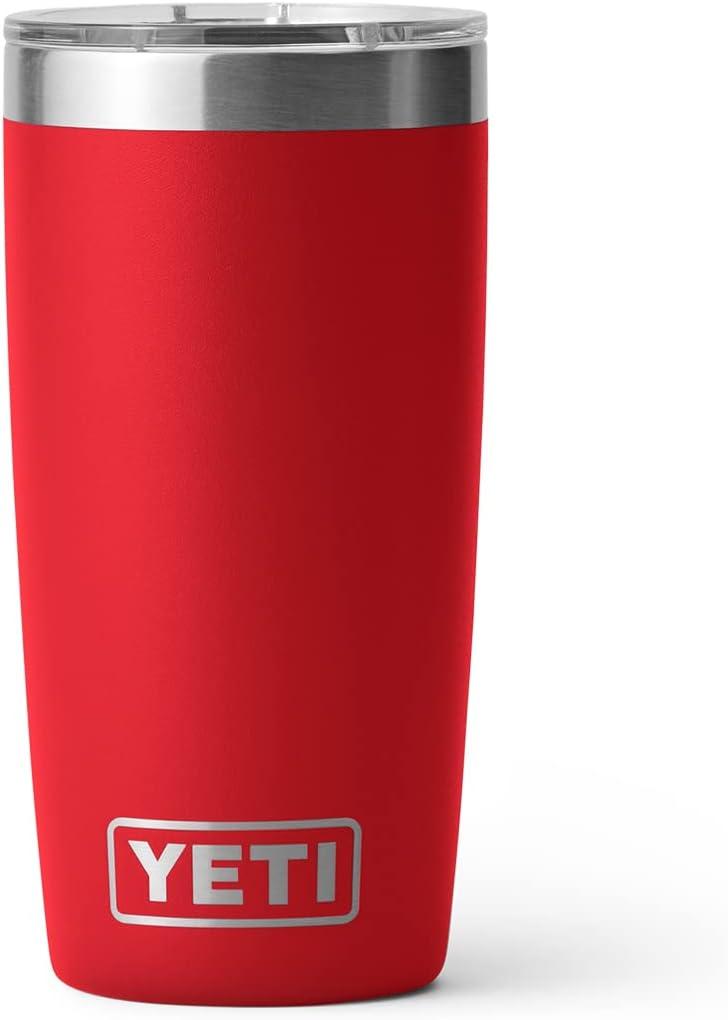 imageYETI Rambler 10 oz Tumbler Stainless Steel Vacuum Insulated with MagSlider Lid WhiteRescue Red