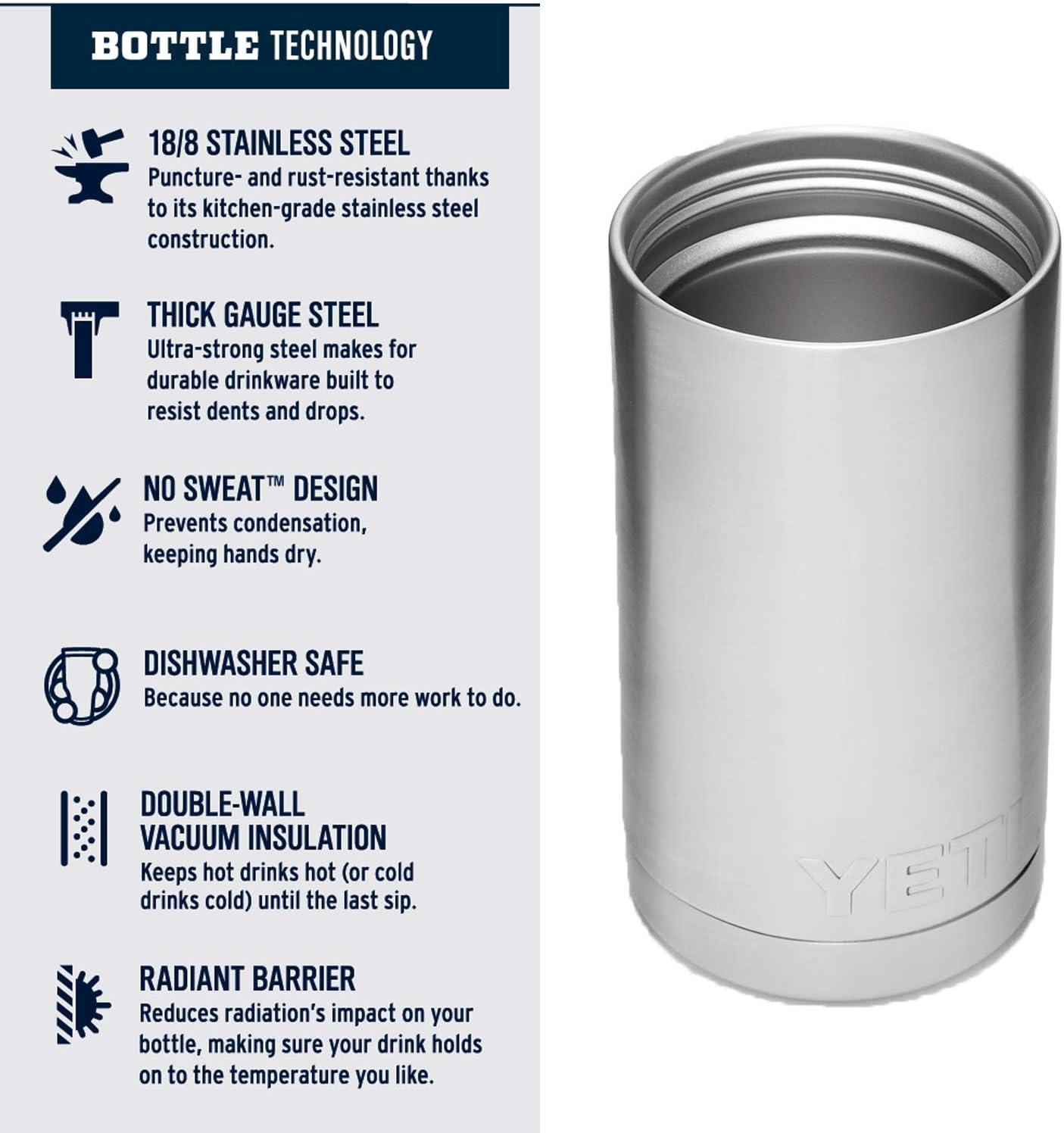 imageYETI Rambler 12 oz Bottle Stainless Steel Vacuum Insulated with Hot Shot CapNavy