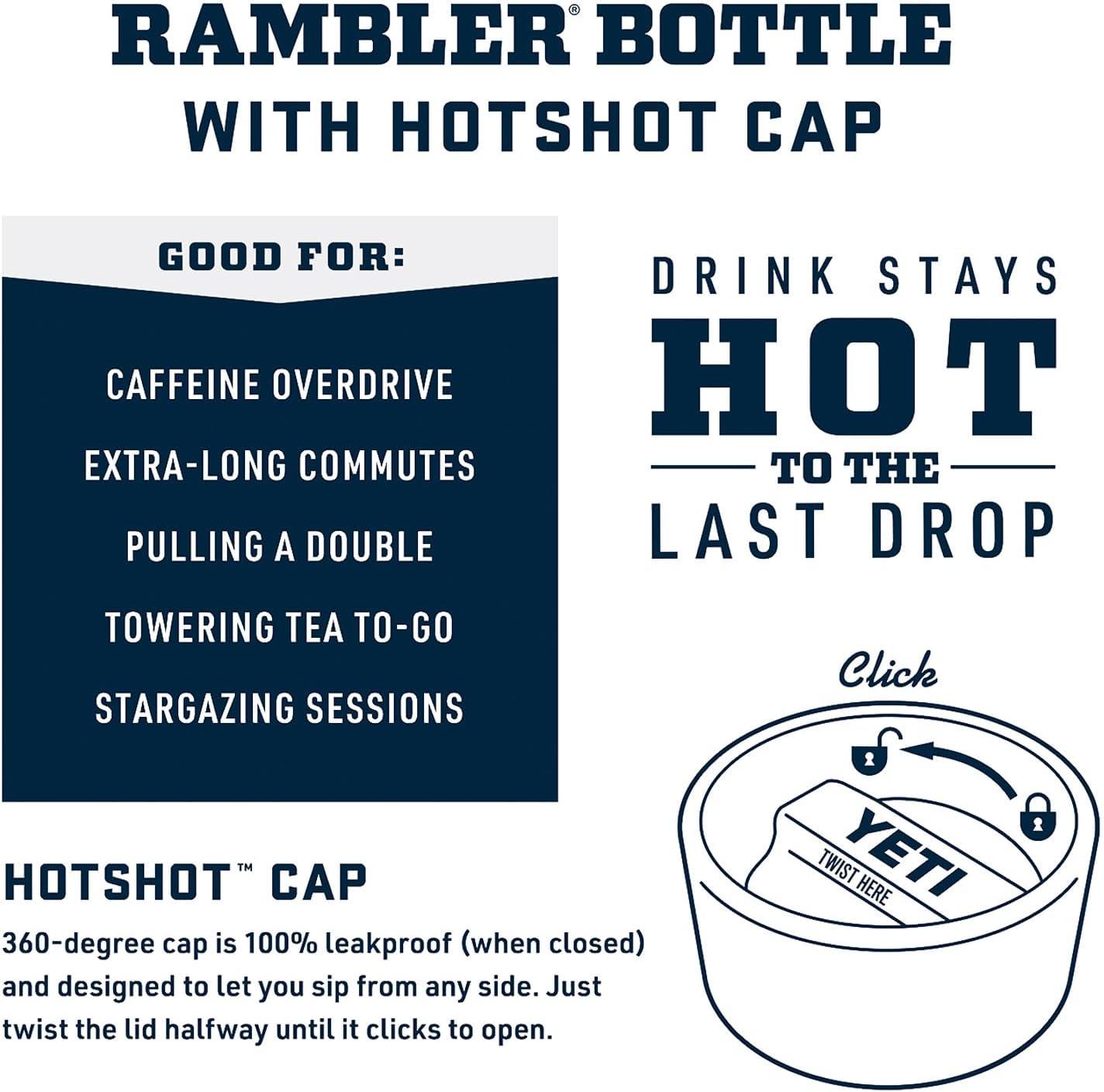 imageYETI Rambler 12 oz Bottle Stainless Steel Vacuum Insulated with Hot Shot CapWild Vine Red