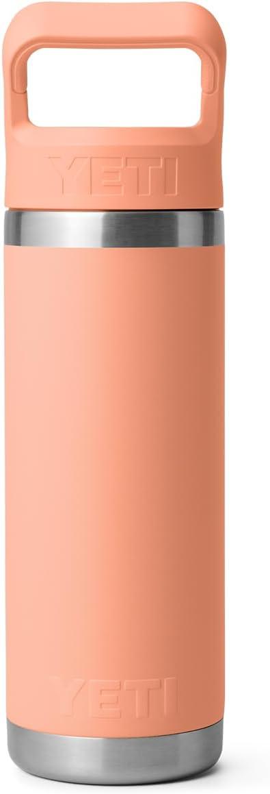 imageYETI Rambler 18 oz Bottle Vacuum Insulated Stainless Steel with Straw Cap Moon DustLowcountry Peach