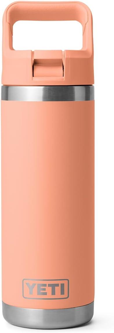 imageYETI Rambler 18 oz Bottle Vacuum Insulated Stainless Steel with Straw Cap Moon DustLowcountry Peach